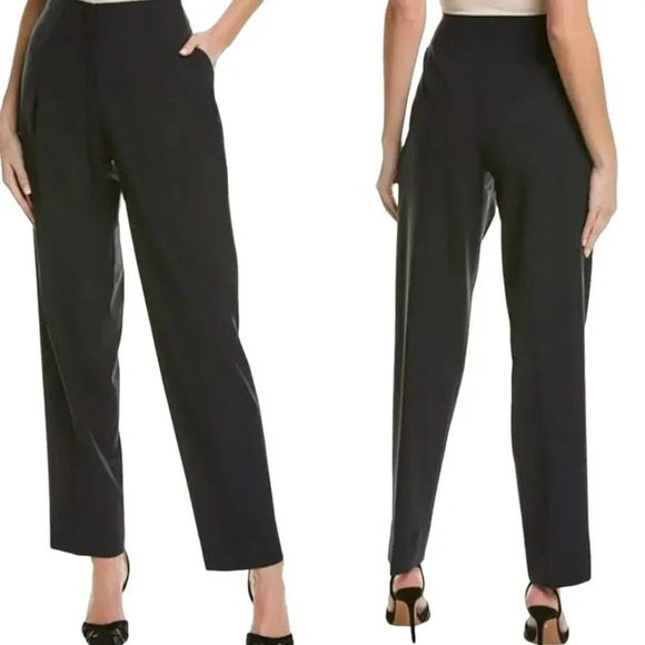 Lafayette 148 Vintage 100% Wool High Rise Straight Leg Casual Pants Size 8 Black - Picture 2 of 15